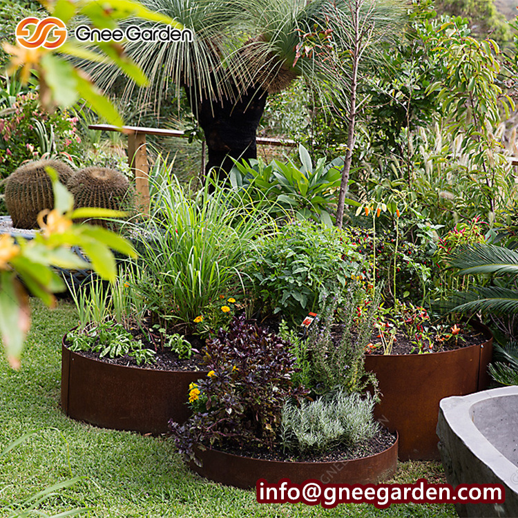 Corten Steel Planter Tree Rings Rusty Garden Edging