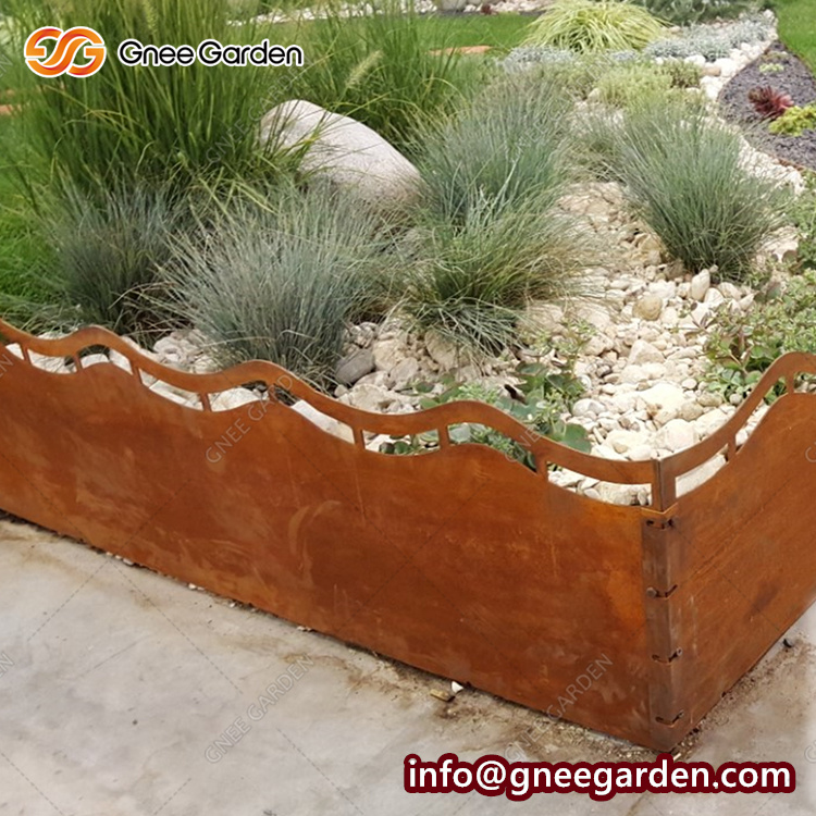 Simple Corten Steel Rusty Metal Garden Decoration Lawn Edging