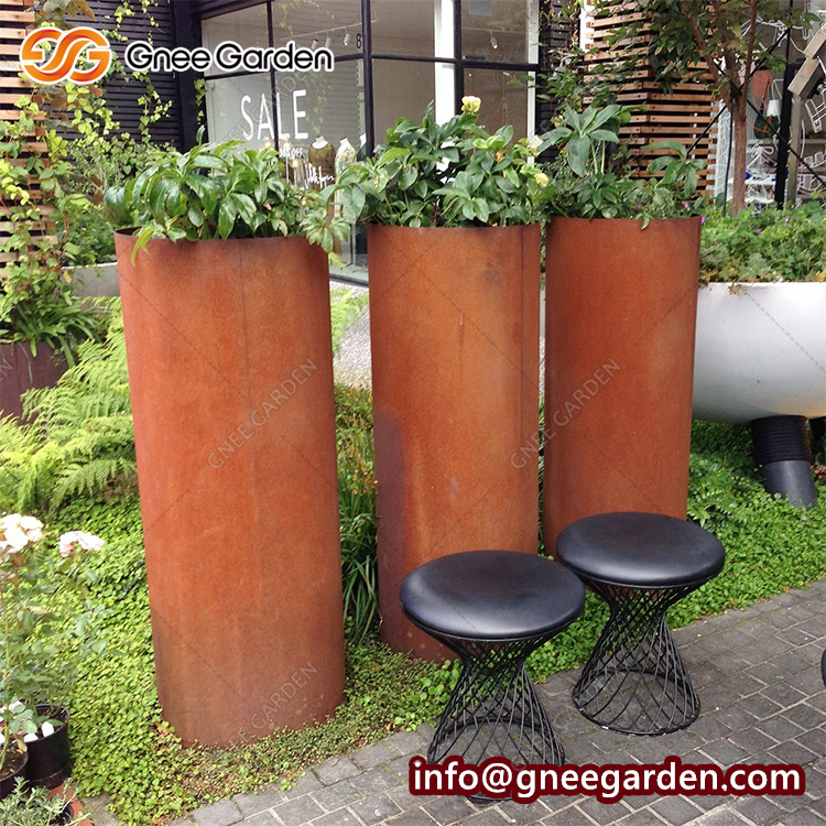 Outdoor Corten Steel Table Corten Steel Metal Brazier Fire Pit