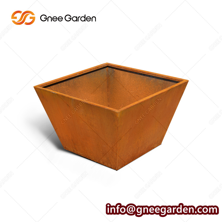 Customized Corten Steel Garden Decorative Morden Corten Steel Flower Pots