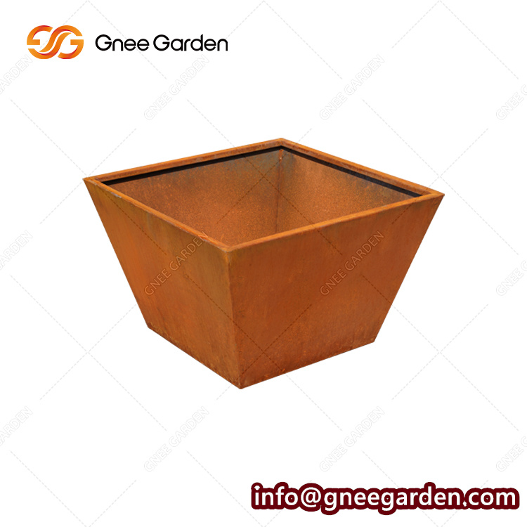 Garden Planter Custom Light Weight Durable Metal Steel Planters Large Corten Steel Planter