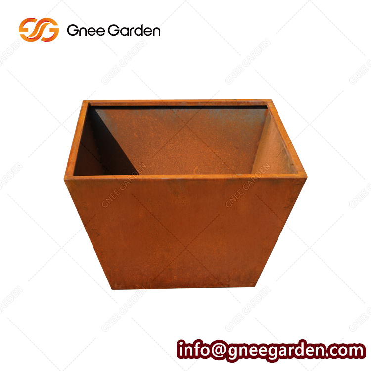 Rust Metal Corten Steel Flower Pots And Outdoor Indoor Garden Decoration
