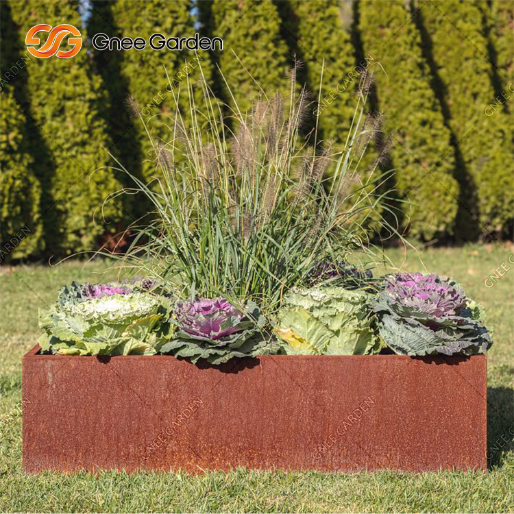 Garden Border Edging Corten Steel Rusted Metal Raised Garden Grow Bed ...