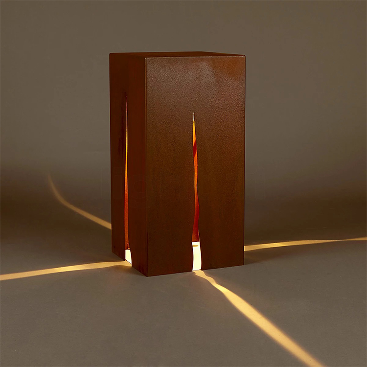 Corten Steel Light Bollard Lawn Street