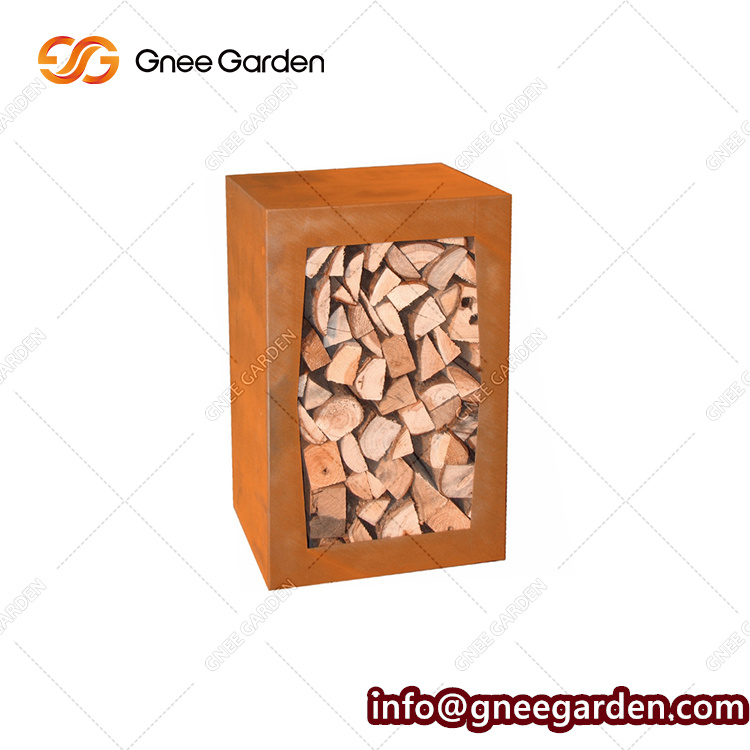 Larden Corten Steel Firewood Storage Rack Garden Wood Stacking Holder