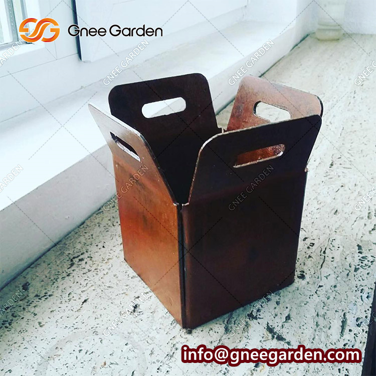 Square Outdoor Large Sphere Corten Steel Planter Pots