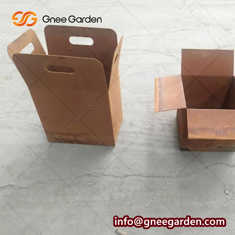 Large Modern Sphere Plant Box Metal Flower Pot Garden Rusty Bespoke Corten Steel Planter Box