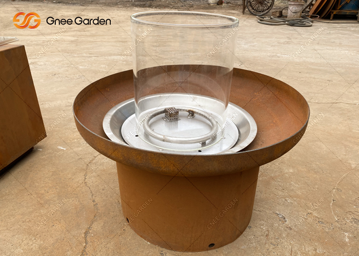 Round Propane Fire Pit Portable Backyard