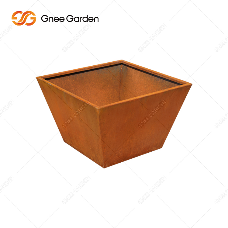Customized Large Outdoor Tree Metal Planter Corten Steel Large Flower Pots Corten Planter Pots