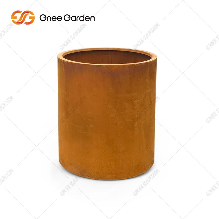 Customized Weathering Steel Garden Tall Steel Flower Pots Corten Steel Planter