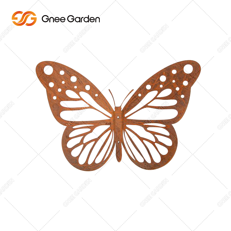Outdoor Large Metal Art Corten Steel Butterfly Garden Statue