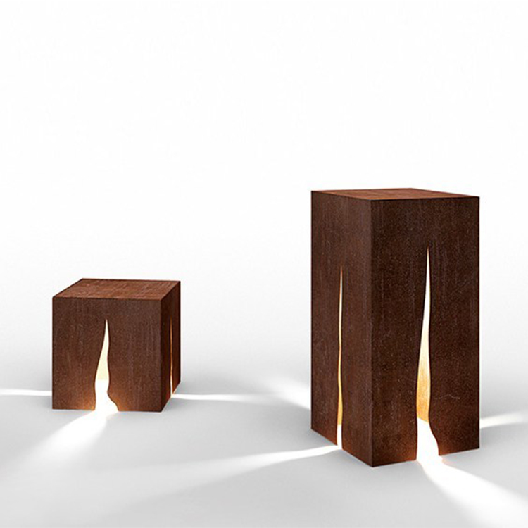 Corten Steel Bollard Garden Lawn Light