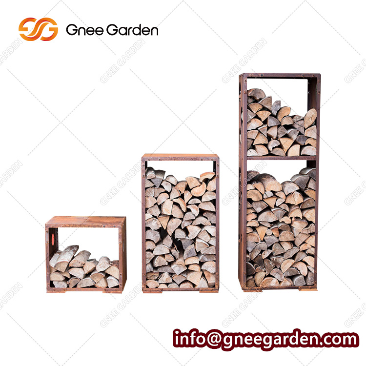 Outdoor Firewood Storage Racks Outdoor Corten Steel Firewood Rack Log Holder