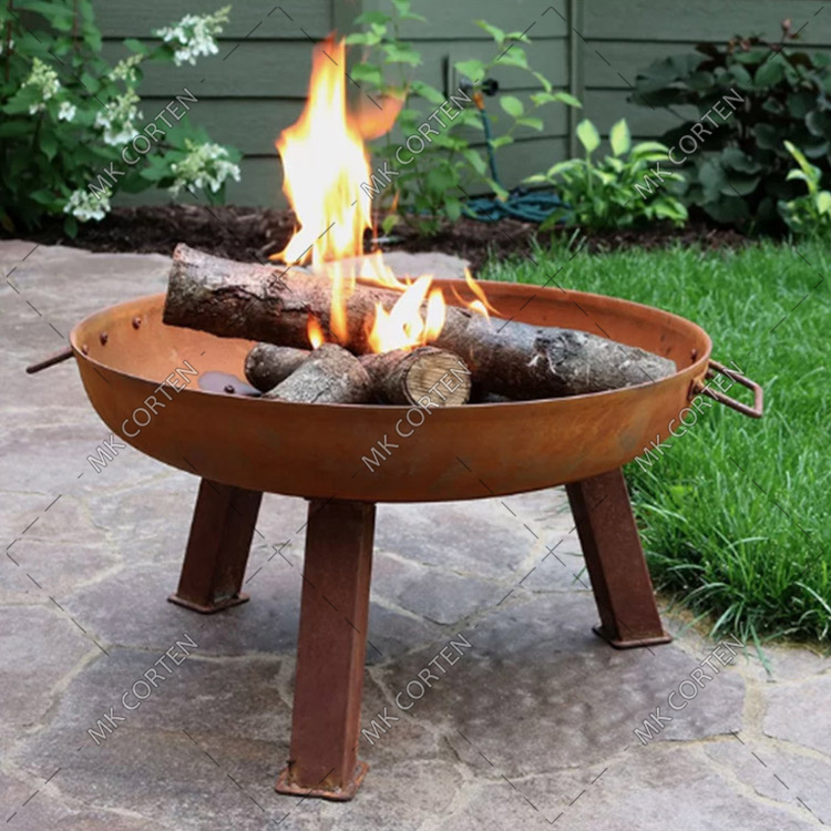 Custom Laser Cut Portable Corten Sheet Fire Pit Outdoor Fire Pit Weathering Steel Sheet Fire Pit