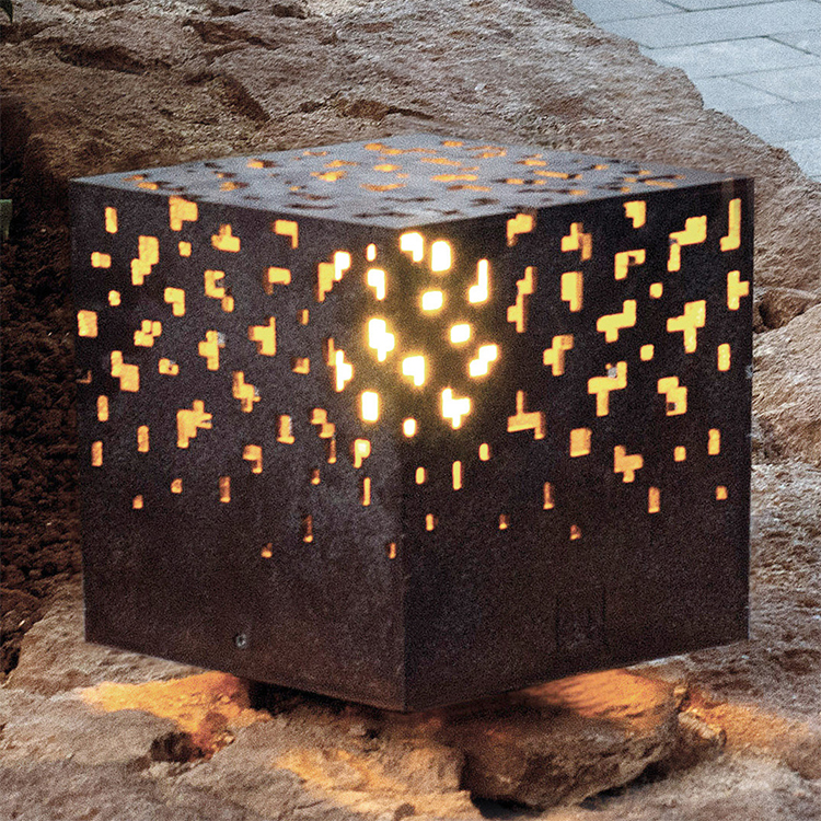 Corten Steel Light Boxes Customized Garden