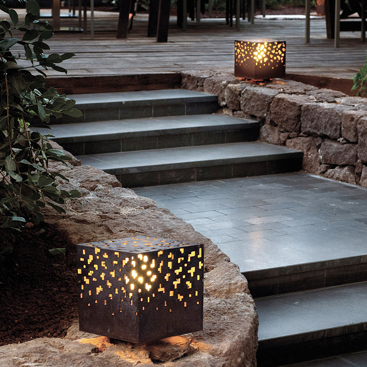Corten Steel Lighting Bollards Outdoor Waterproof