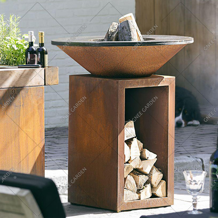 Outdoor Grill Grate Lifter Heavy Duty Customized Corten Steel Barbecue Super Charcoal Garden Grill BBQ