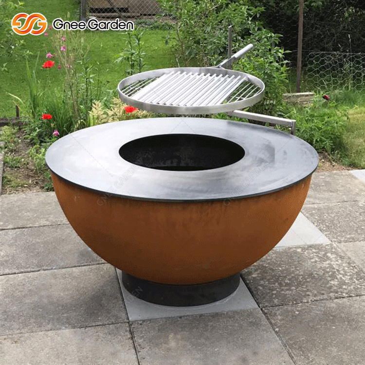 Corten Garden Wood Burner Bbq Backyard