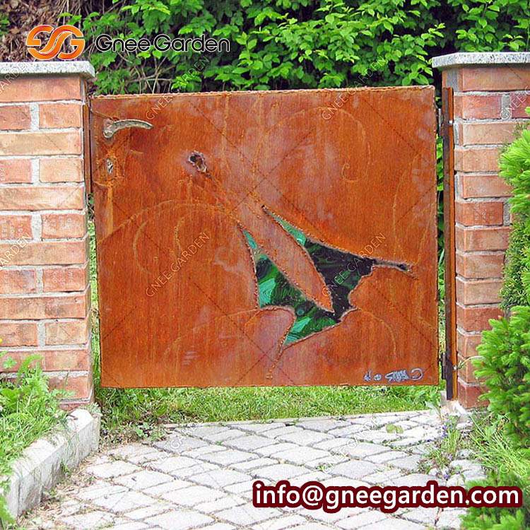 Decorative Laser Cut Metal Corten Steel Garden Fence Corten Steel Metal Fence Screen Curtain Wall