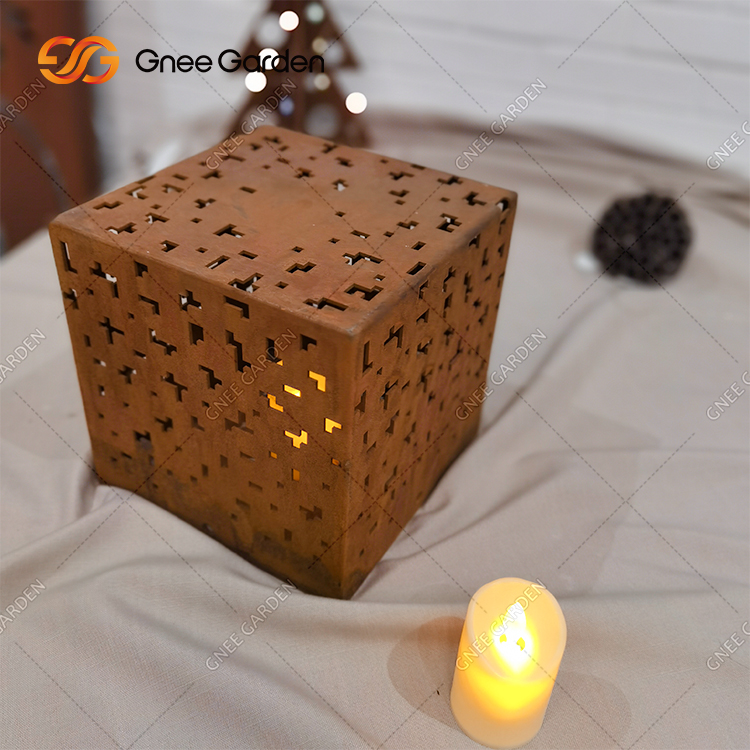 Corten Steel Garden Boxes Lamp Outdoor