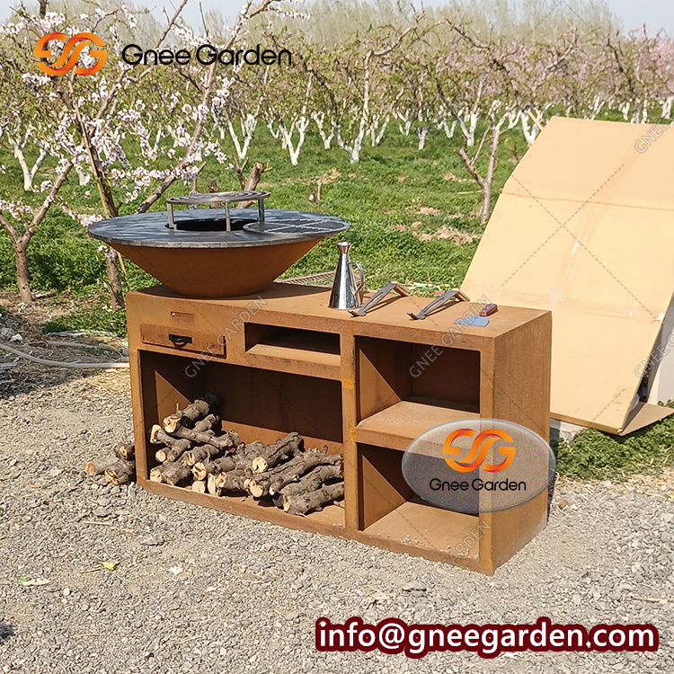 Unique Products Barbeque Charcoal Grills Corten Steel Durable Bbq Grill For Outdoor Kitchen