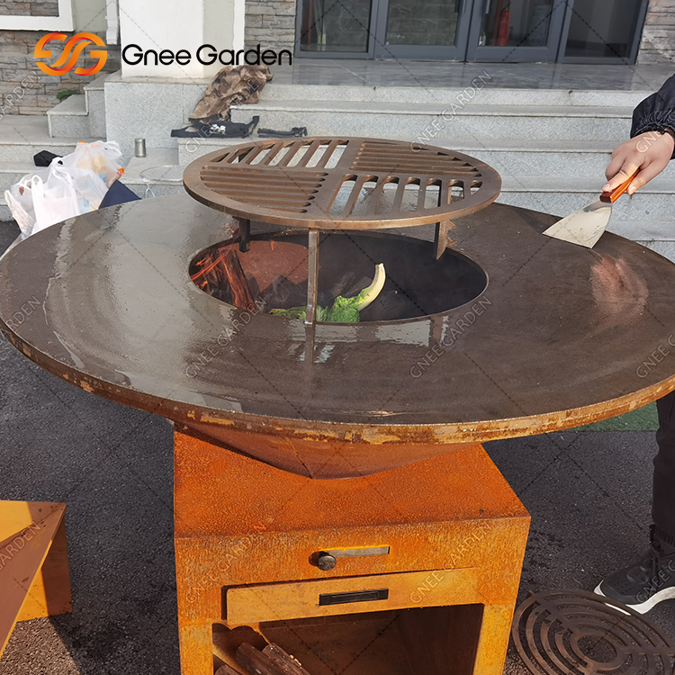 Corten Bbq Fire Pit Table Corten Metal Grill