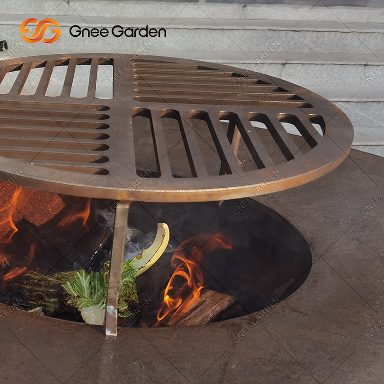 SEGAWE 32-Inch Outdoor BBQ Grill Brazier – Metal Firepit Stove With Cover, Patio Heater
