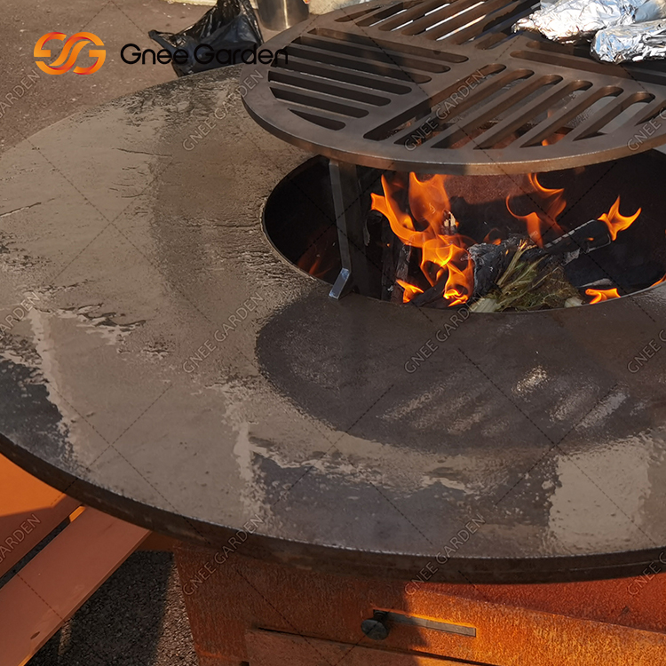 Corten Burn Pit Bbq Garden Heater