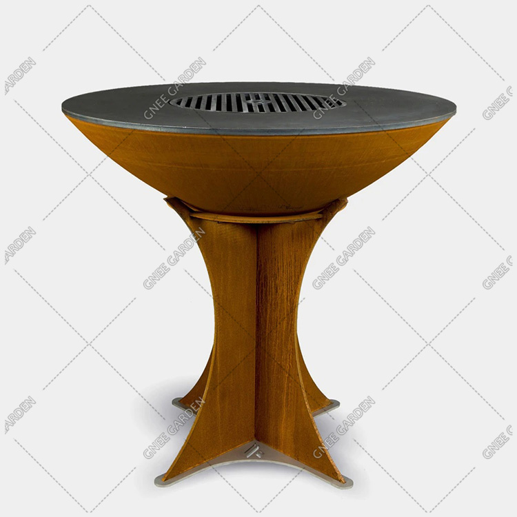 Hot Sale Outdoor Kitchen Corten Steel Fireplace Charcoal Barbecue Grill Europe Picnic Fire Pit Bbq Grill