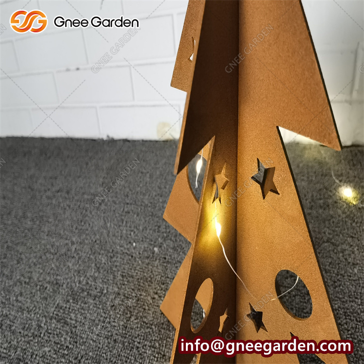 Outdoor Corten Steel Laser Cutting Metal Trees and Chrismas Wall Art