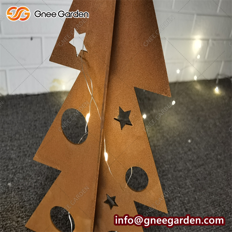 Garden Decoration Metal Art Steel Silhouette with Rusty Patina Tree