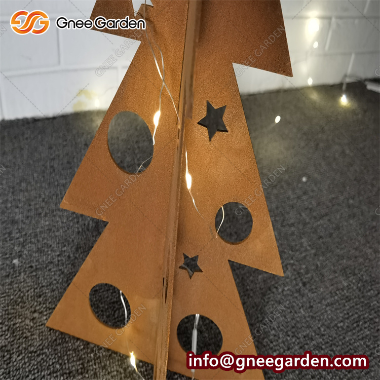 Christmas Corten Steel Decoration Home Garden Tree Rusted