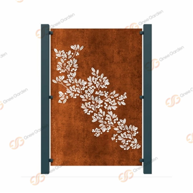 Laser Cut Drift Design Corten Steel Privacy Screens Fence Panels For Garden