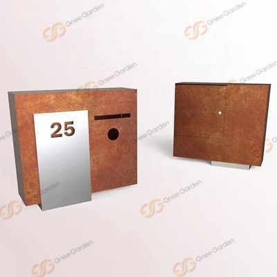 Antique Design Outdoor Waterproof Wall Mounted Post Box Corten Steel Decorative Mailbox