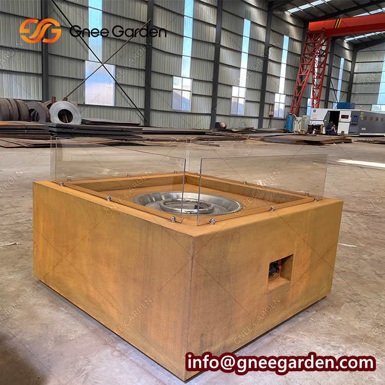 Corten Steel Fireplace Patio Furniture Gas Fire Pit Decorative Corten Steel Garden Fire Pits