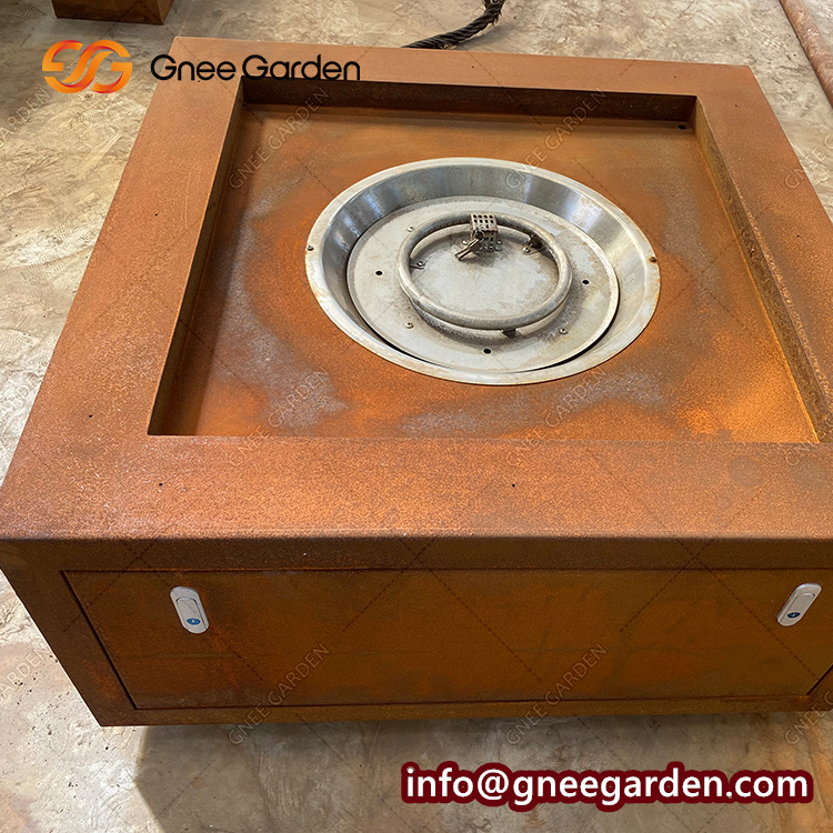 Rust Style Corten Steel Outdoor Propane Gas Garden Fire Gas Pit Heater