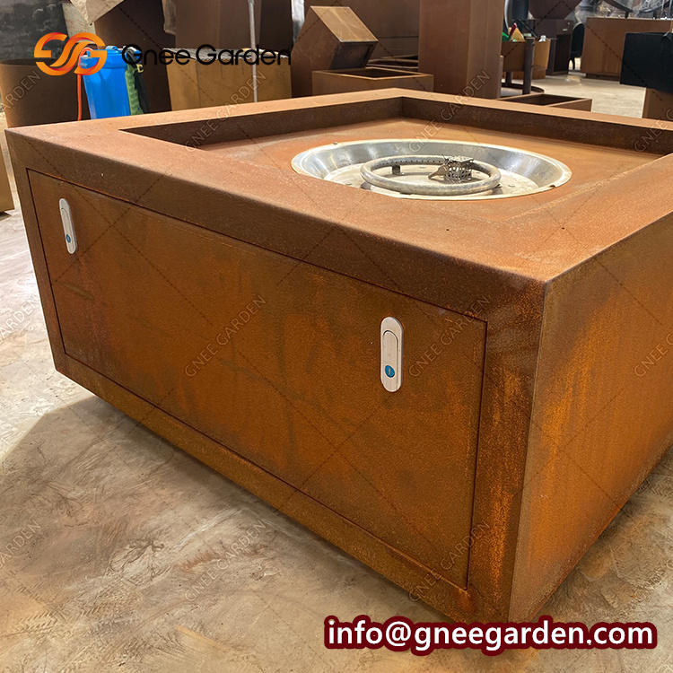 Corten Steel Natural Gas Fire Place Rusty Fire Place Gas Indoor