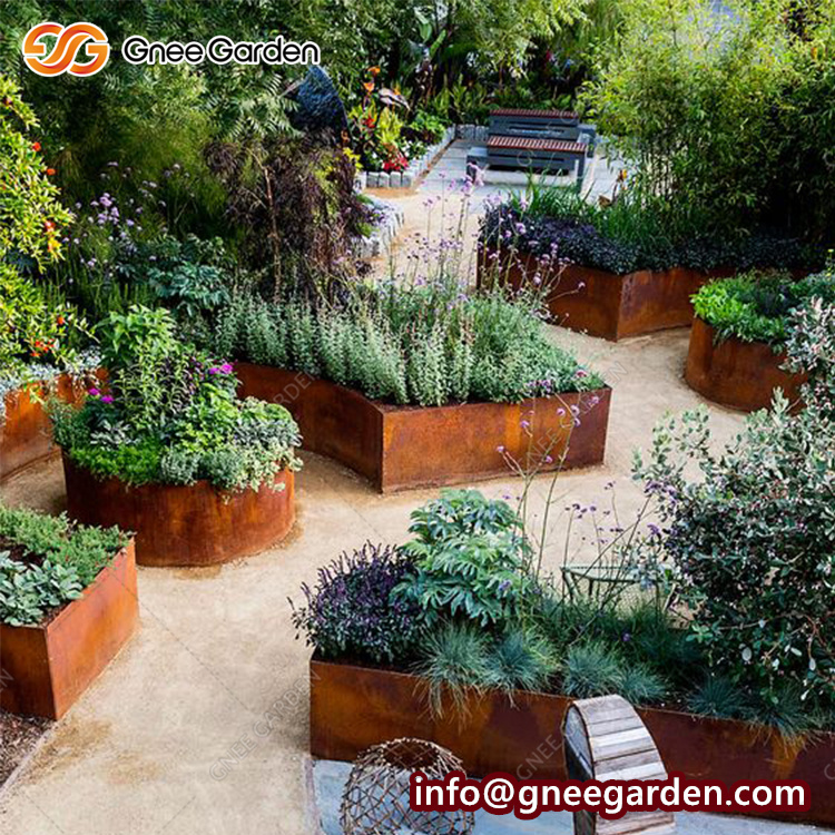 Custom Laser Cutting Corten Steel Garden Edging Border Fence Garden Lawn Edge Garden Fence