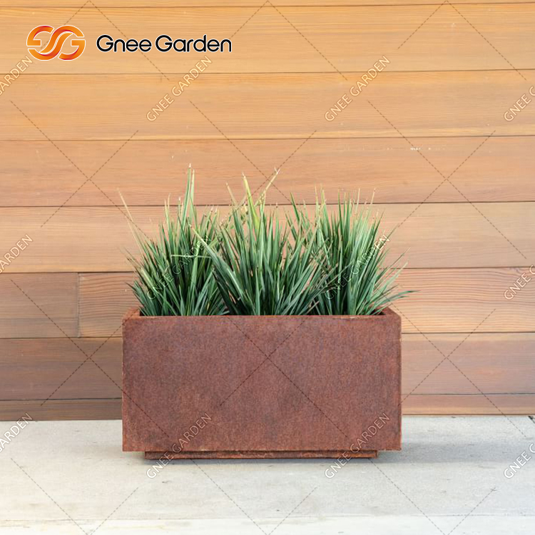 Corten Steel Planter Bench Heavy Duty Planter
