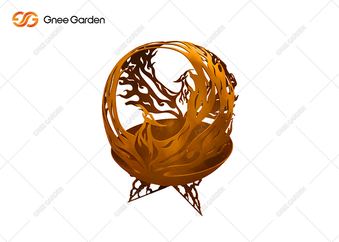 Corten Steel Hemisphere Fire Pit