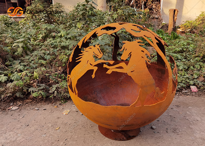 Metal Globe Fire Pit