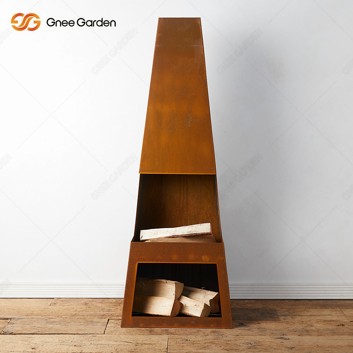 Backyard Corten Steel Fireplace Mantels