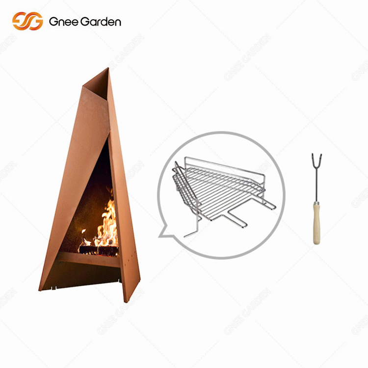 Outdoor Corten Steel Wood Stove