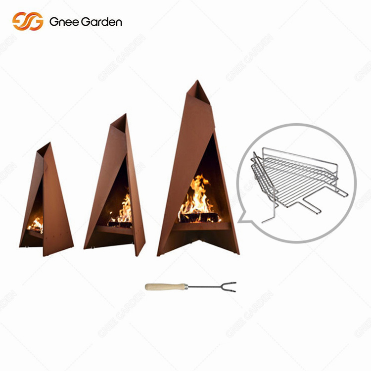 Outdoor Corten Fireplace Camping