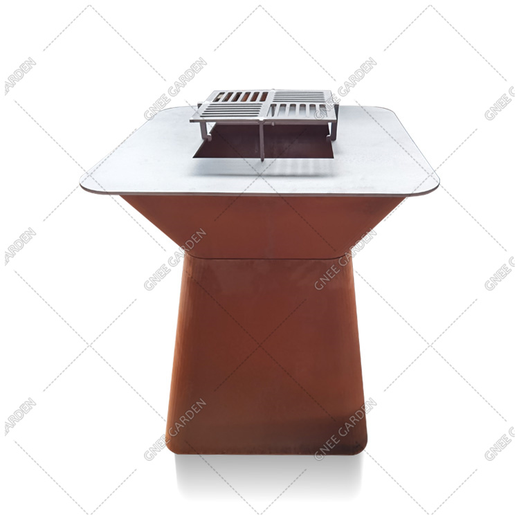 Outdoor Rust Corten Steel Bbq Grills Square Corten Steel Bbq Grills Top Sale Corten Steel Bbq Grill