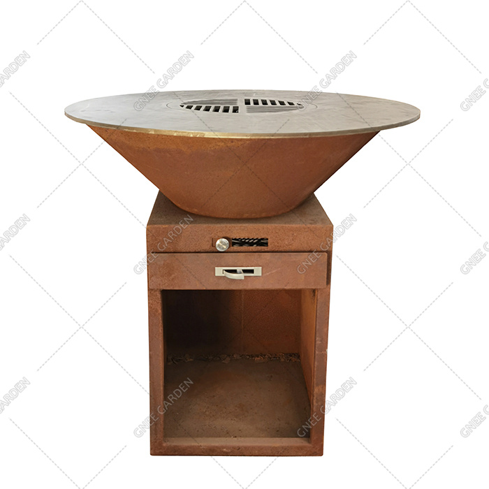 Barbecue Grill Outdoor Corten Steel Fire Pit Bbq
