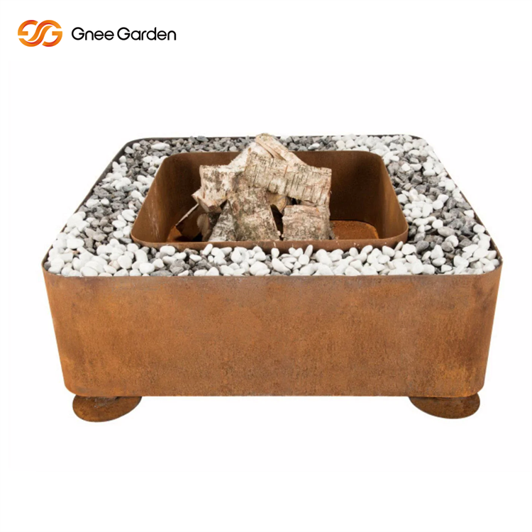 Rustic Corten Weathering Steel Fire Pit