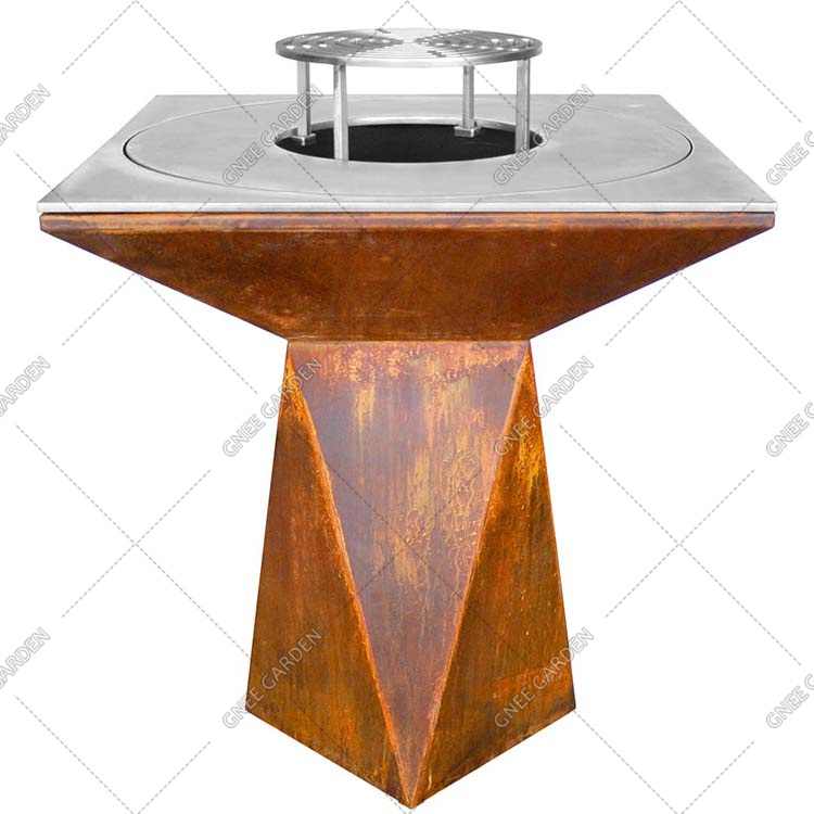 cooking firepit grills BBQ rusty small barbeque pit