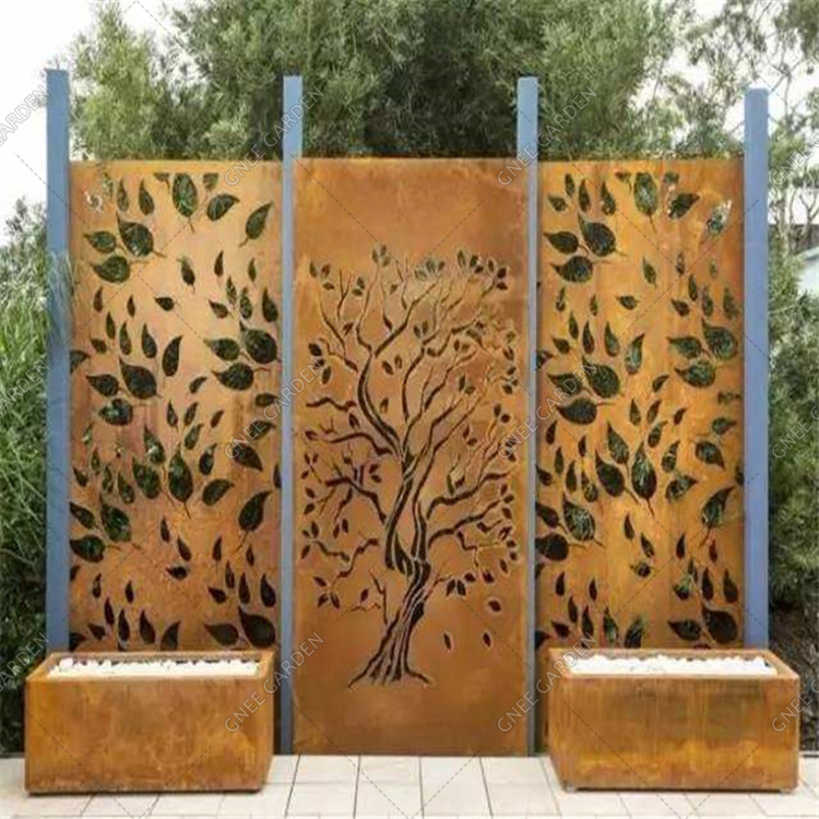 Modern Outdoor Corten Steel Screen