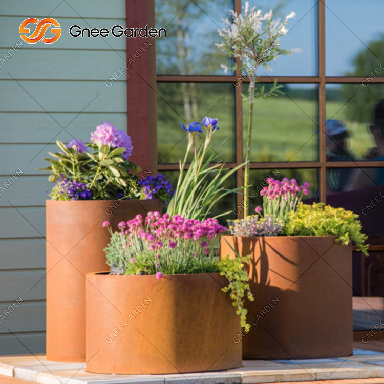 Weathered Steel Garden Boxes